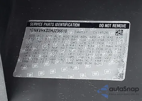 2017 Chevrolet Traverse 2Lt from USA, damaged, VIN 1GNKVHKD2HJ236610